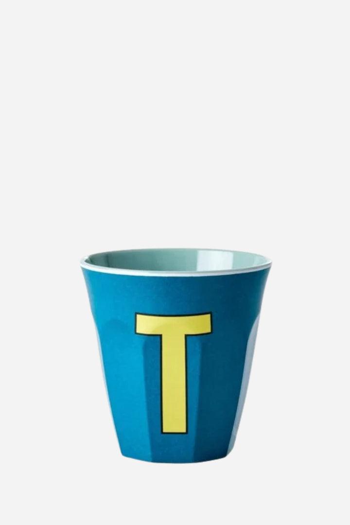 Melamine Cup / Letter T / Emerald
