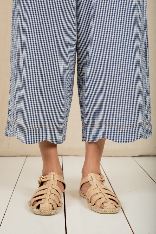 Aide Trouser /  Navy Gingham - Domestic Science Home
