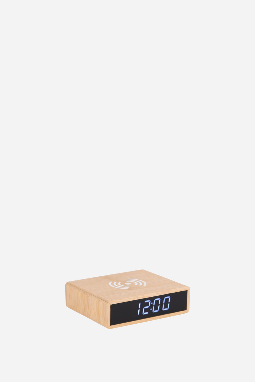 Alarm clock in front of white back round