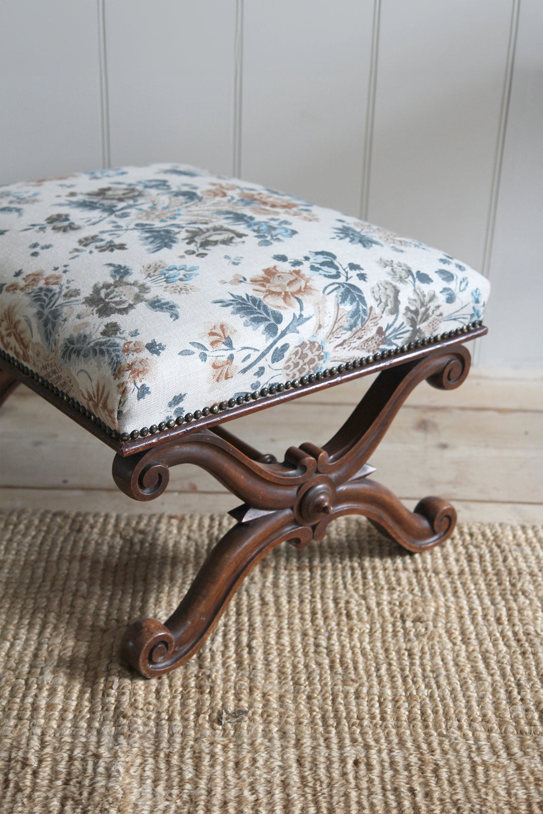 Antique Upholstered Footstool