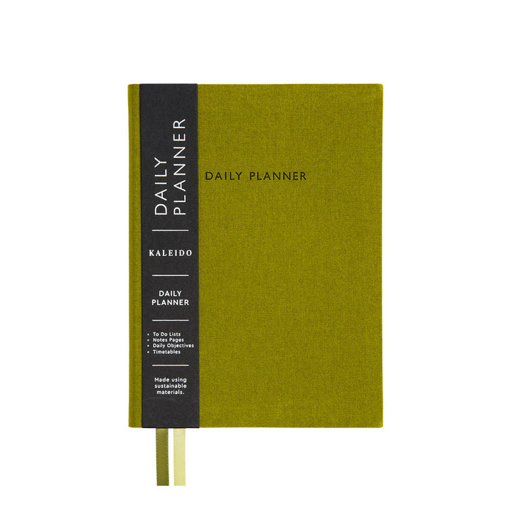 Olive Green Fabric Daily Planner B6