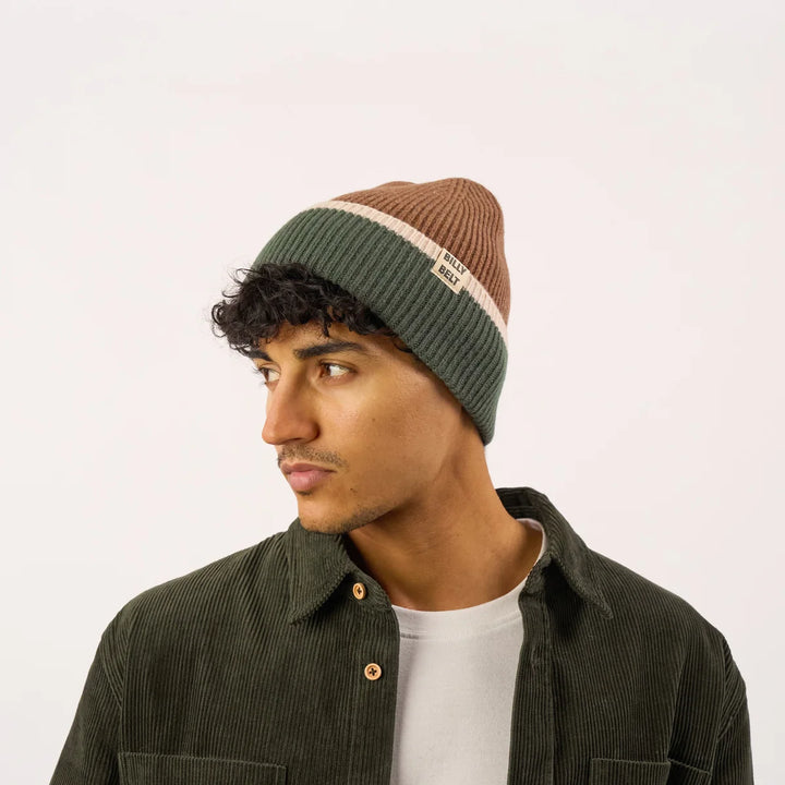 Wool Hat / Brown, Green And Beige