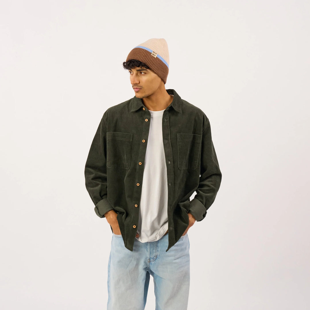 Wool Hat / Beige, Brown &amp; Light Blue