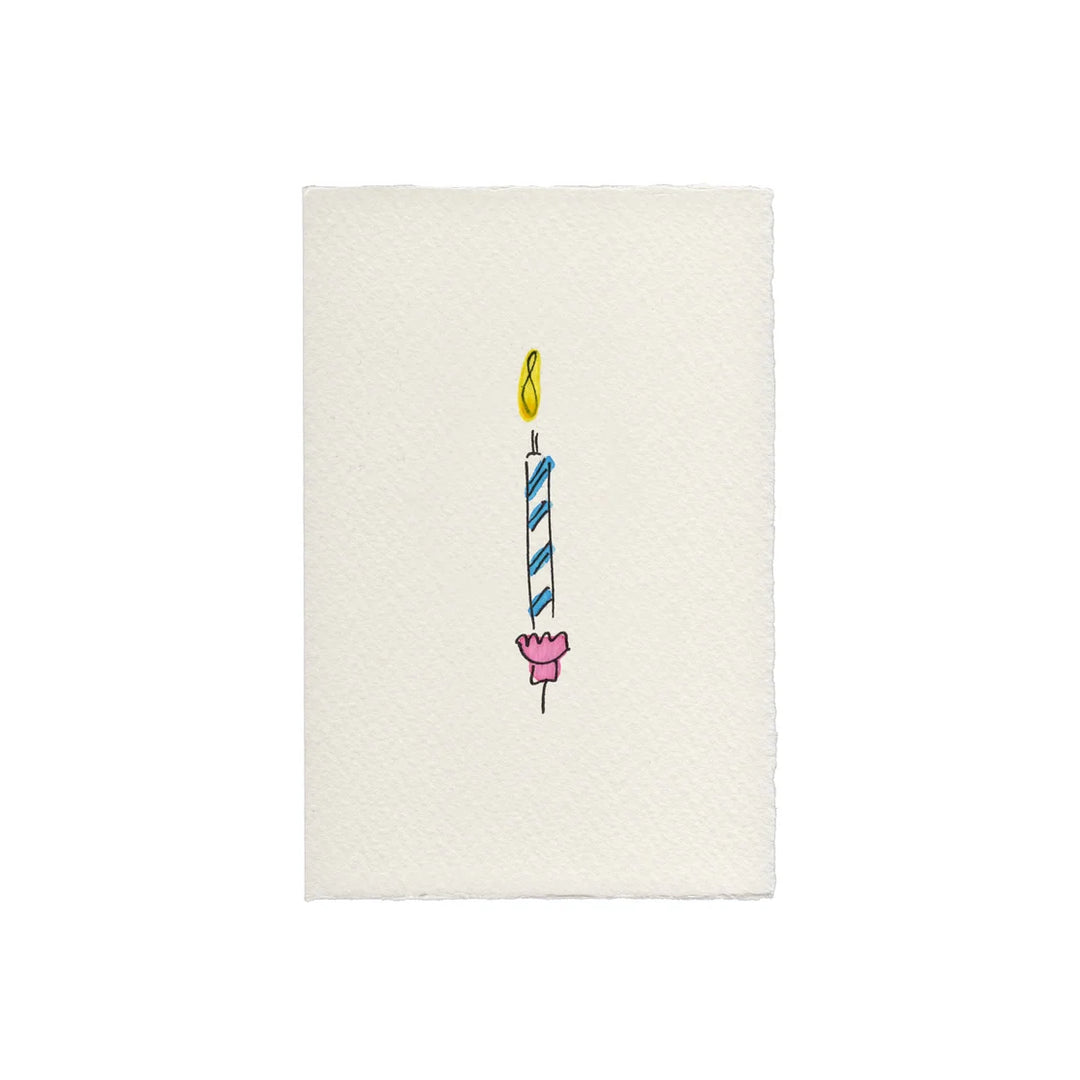 Candle Hand-Painted Birthday Card