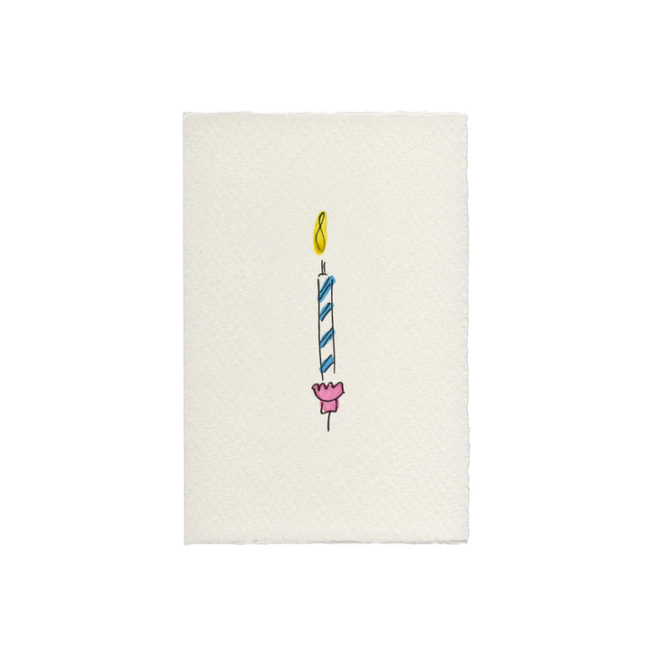 Candle Hand-Painted Birthday Card
