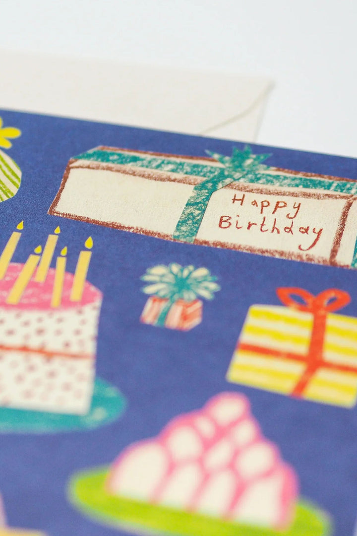 happy birthday message on blue backround
