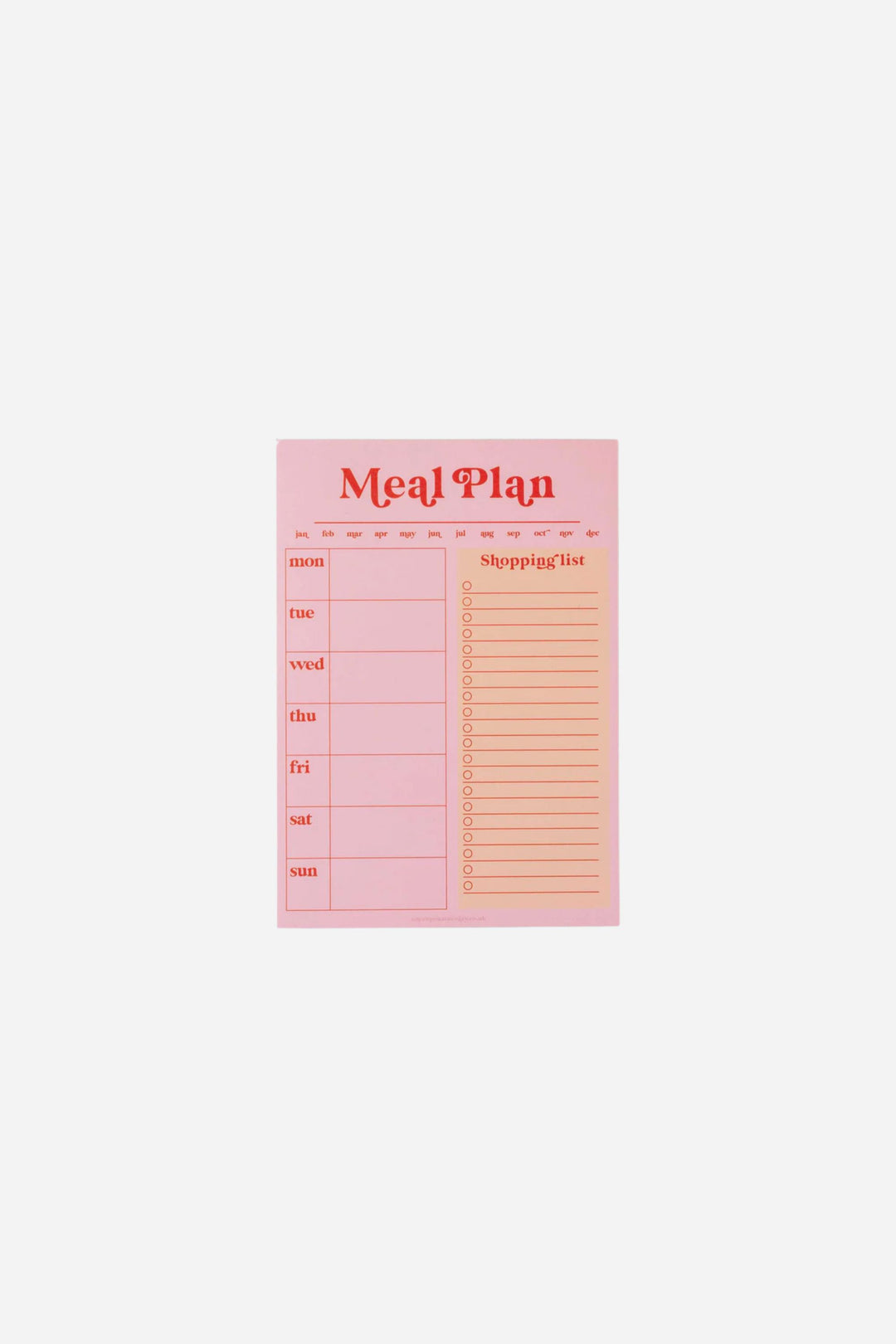 Meal Planner in front of white backround
