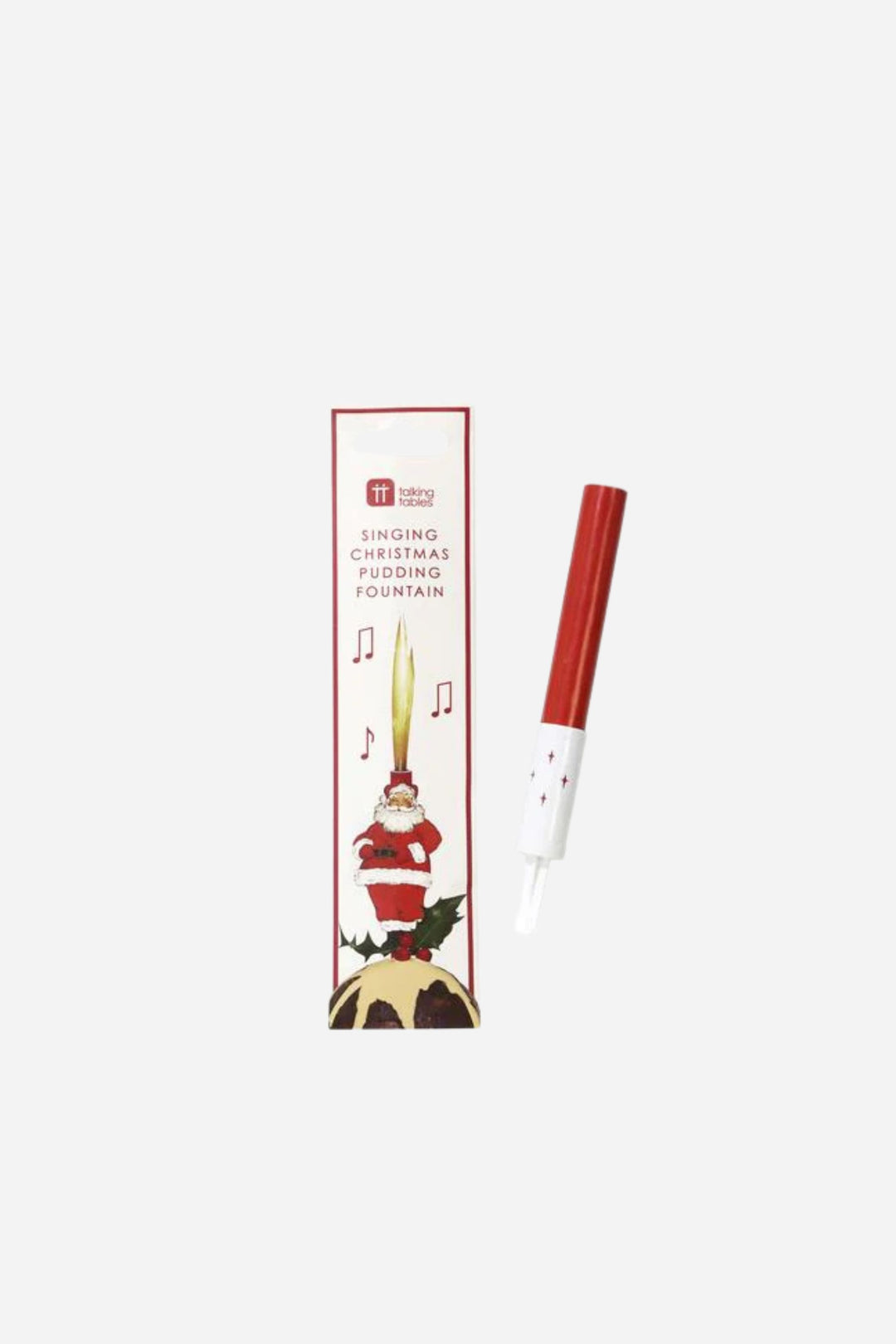 Red and white pen with a Christmas-themed packaging on a white background