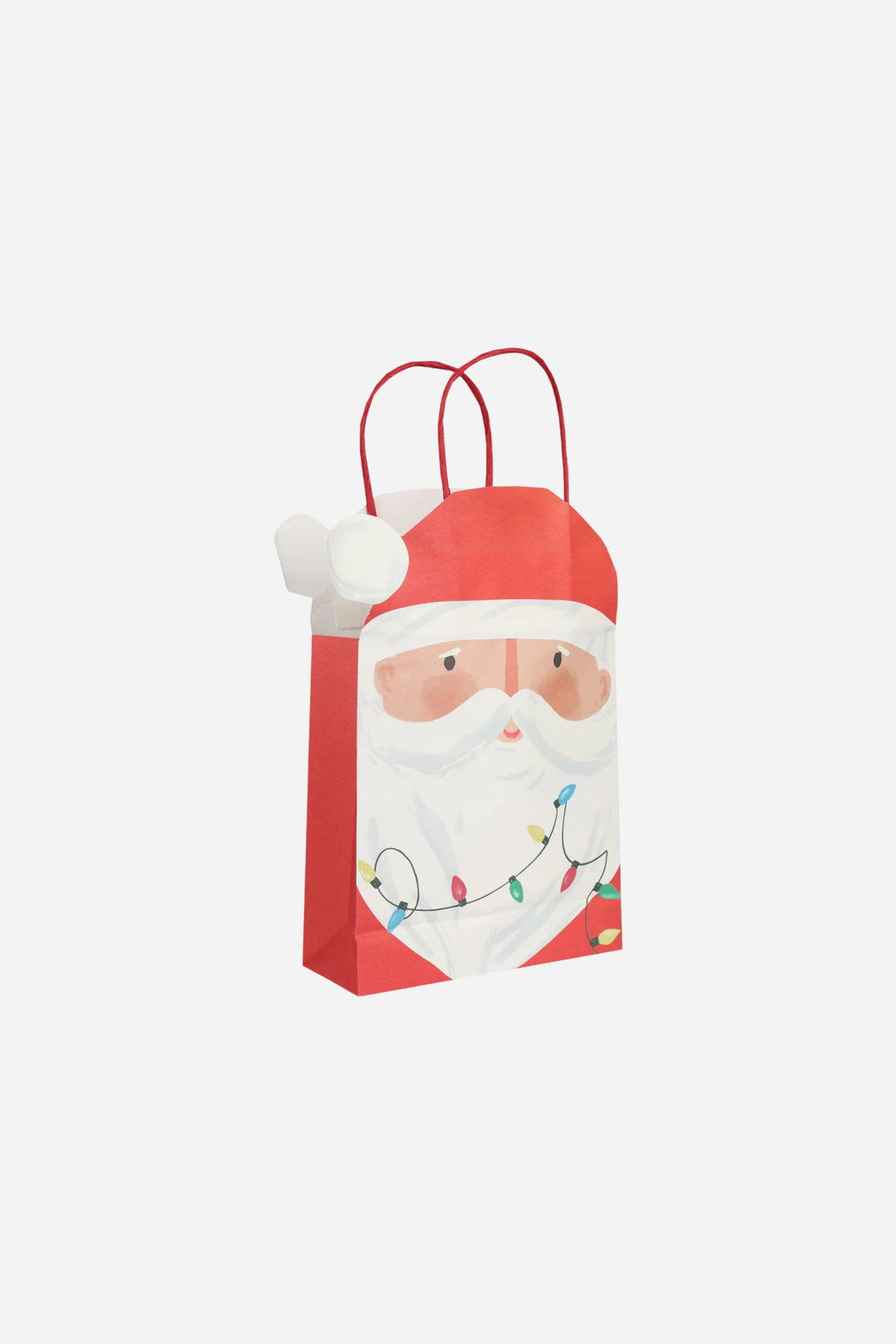 Gift bag with a Santa Claus design on a white background