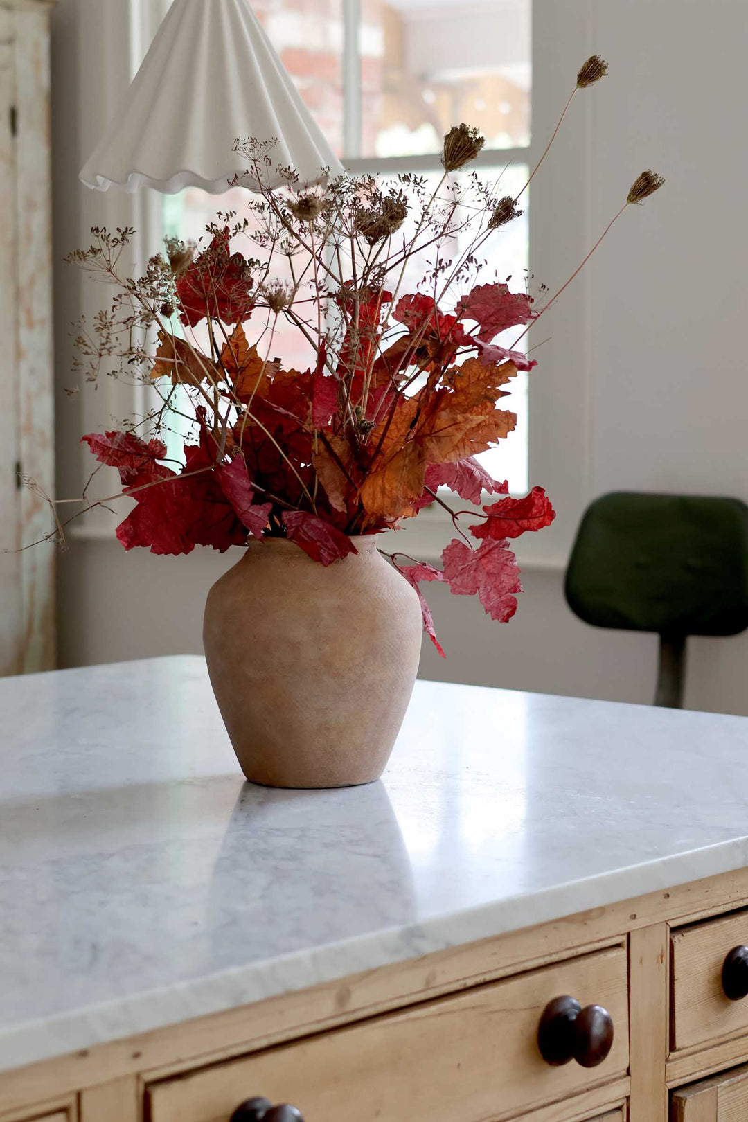 Burgundy Mixed Leaves Spray