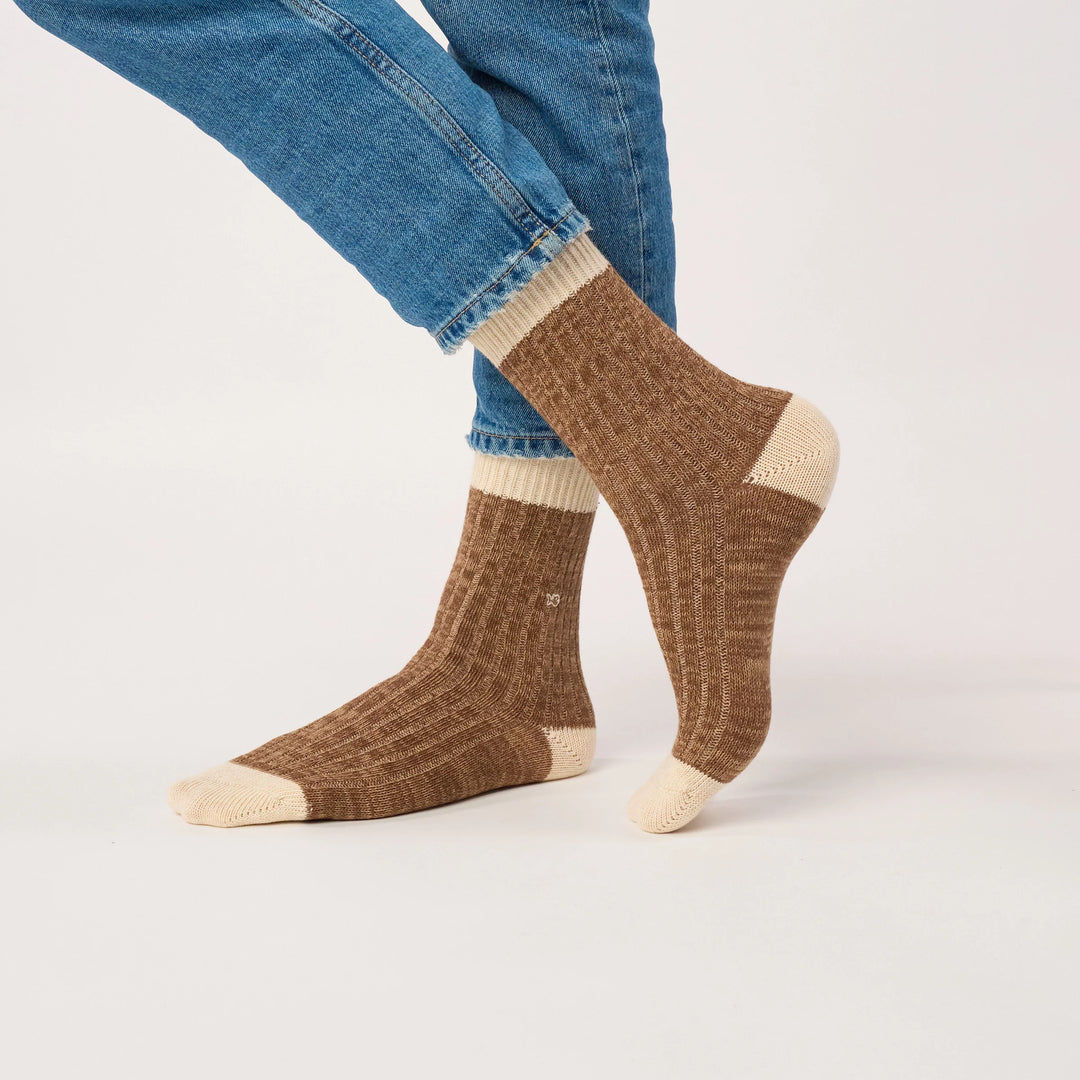 Thick Cotton Socks Fudan Brown / 41-46