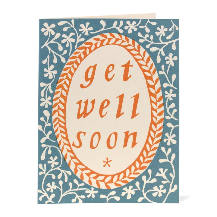 Card Get Well Soon Turquoise and Orange