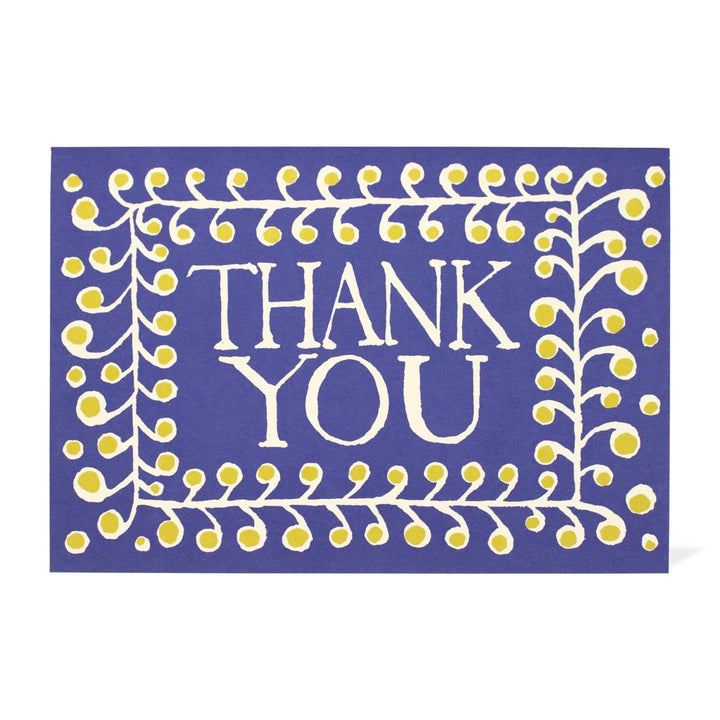 Card Thank You Pattern French Ultramarine and Yellow