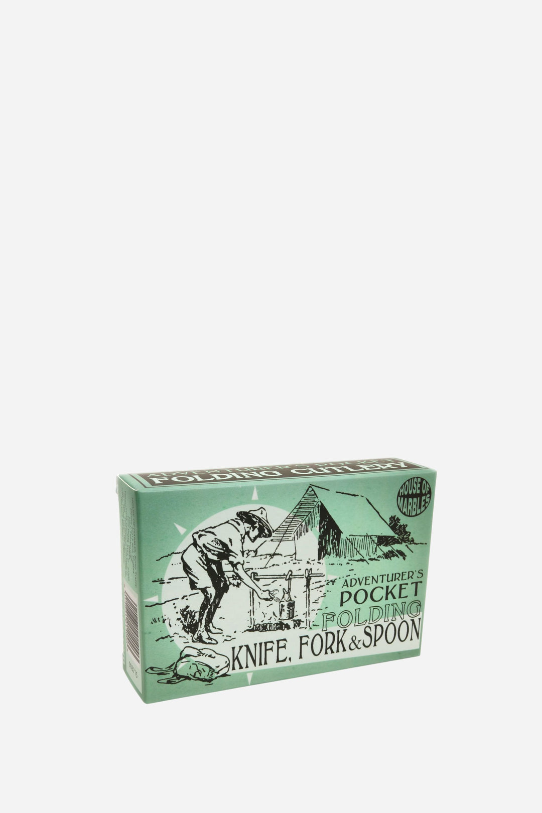 Box of knife and fork with illustrations on a white background