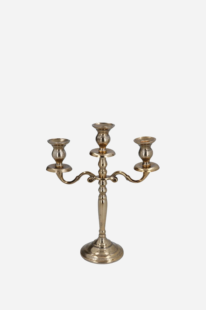 Gold Metal 3-Branch Candelabra