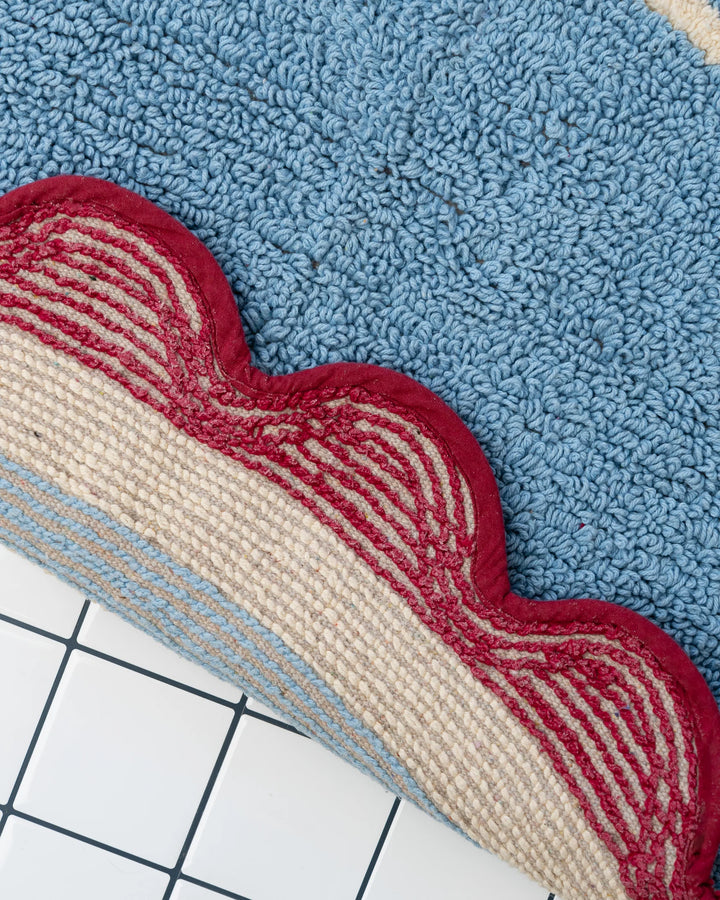 Carmen Bathmat / Claret & Lt Blue - Domestic Science Home