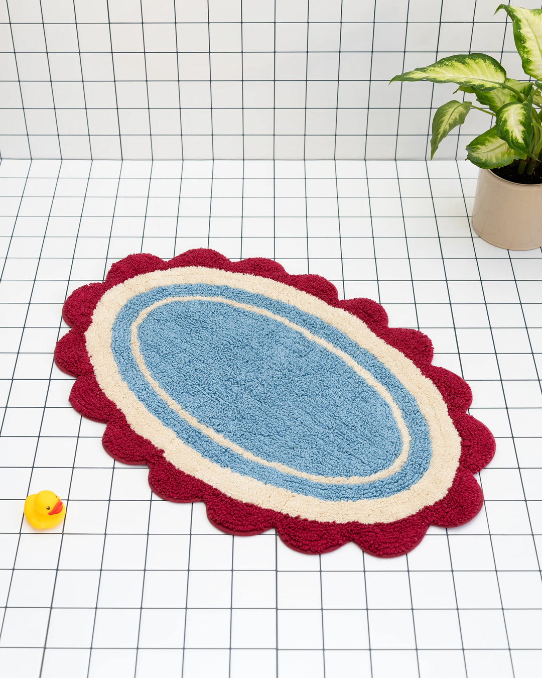 Carmen Bathmat / Claret & Lt Blue - Domestic Science Home