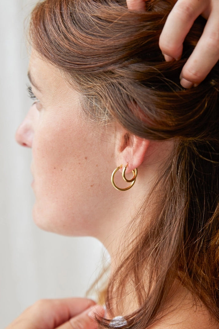 10mm Hoop Earrings - Gold Plated