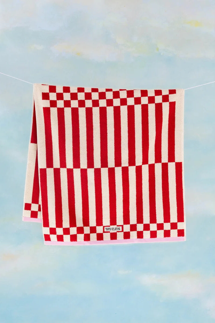 Clubhouse Bath Towel / Red Stripe - Domestic Science Home