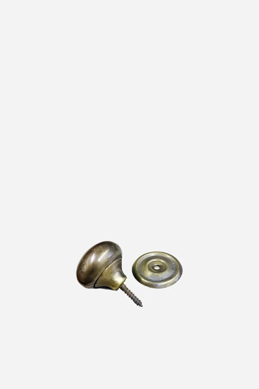 Cupboard Knob Screw & Plate Hollow Antique Brass / 38mm