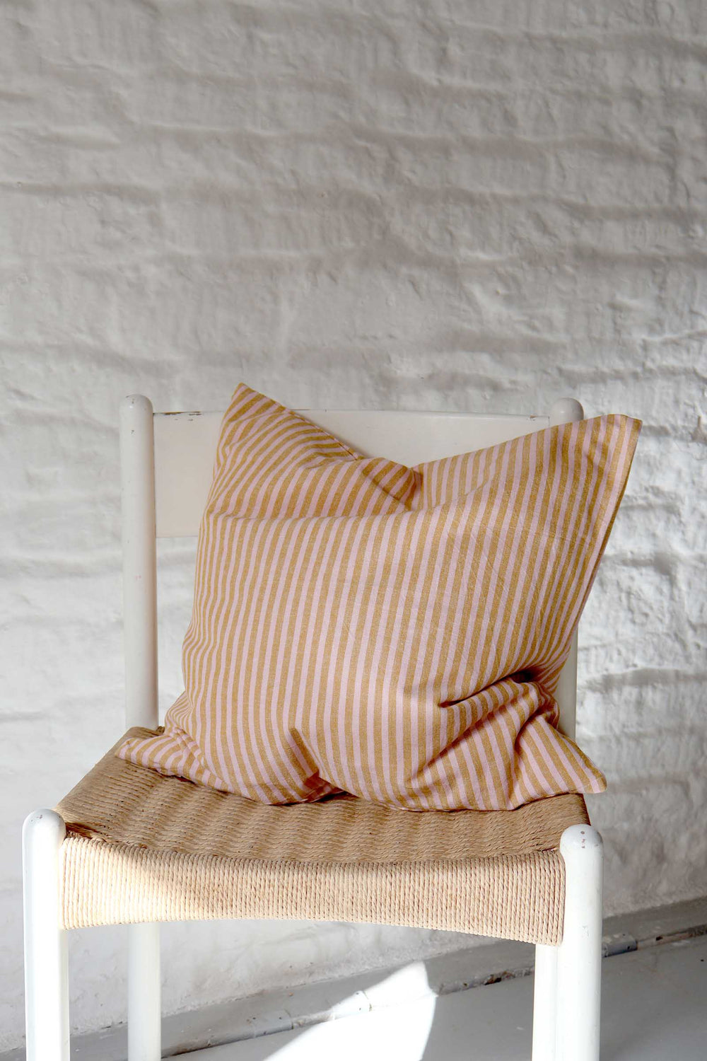 Cushion Linea Mustard and Light Pink Stripes