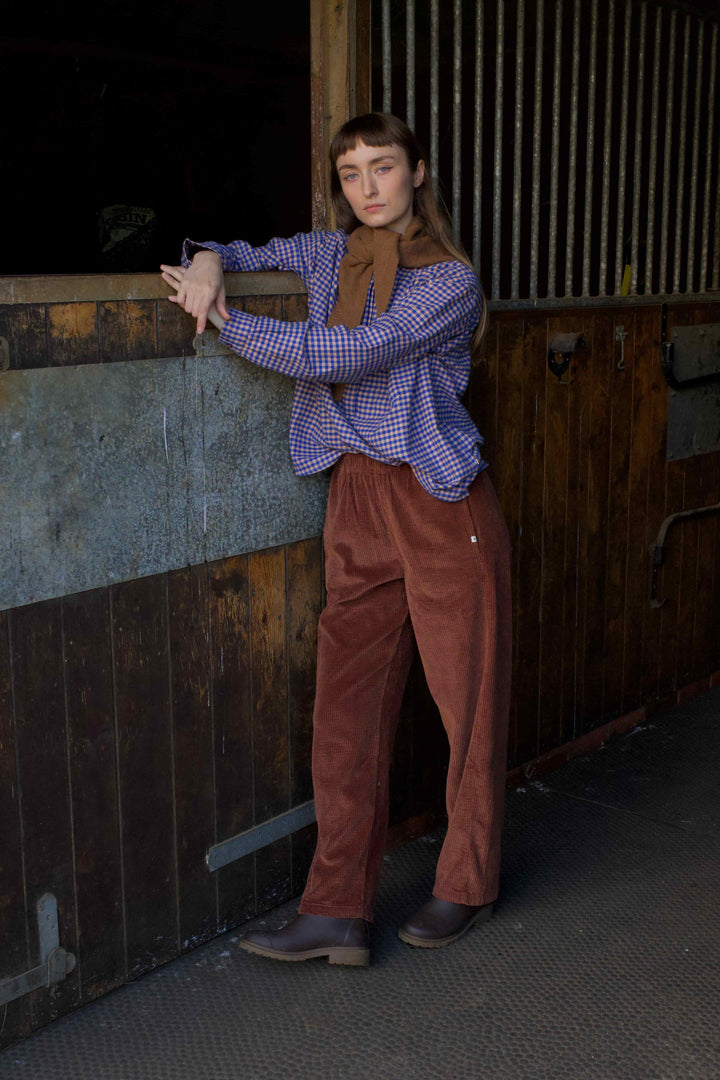 Gingham Blouse / Cobalt