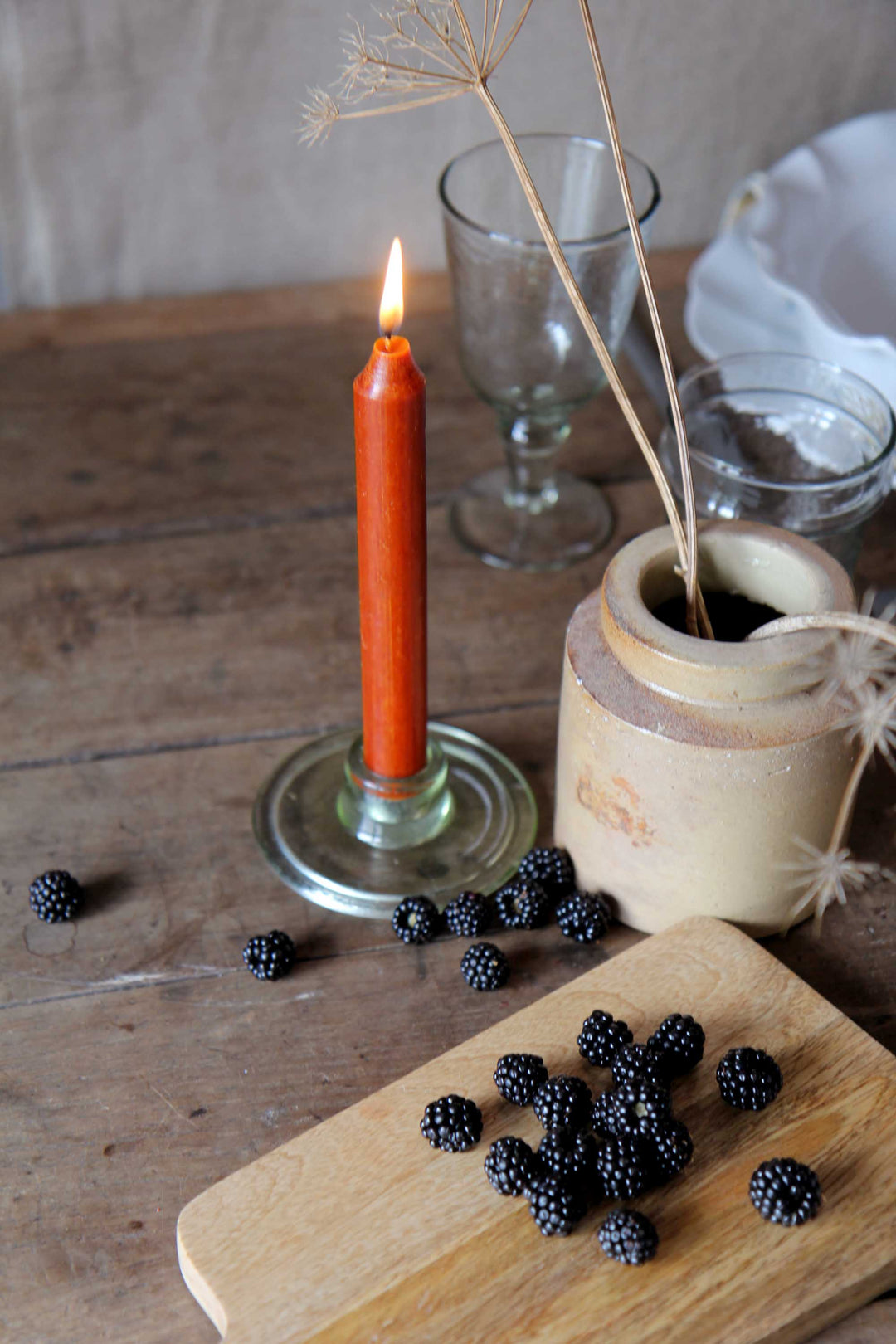 Dinner Candle Caramel Rustic 18cm