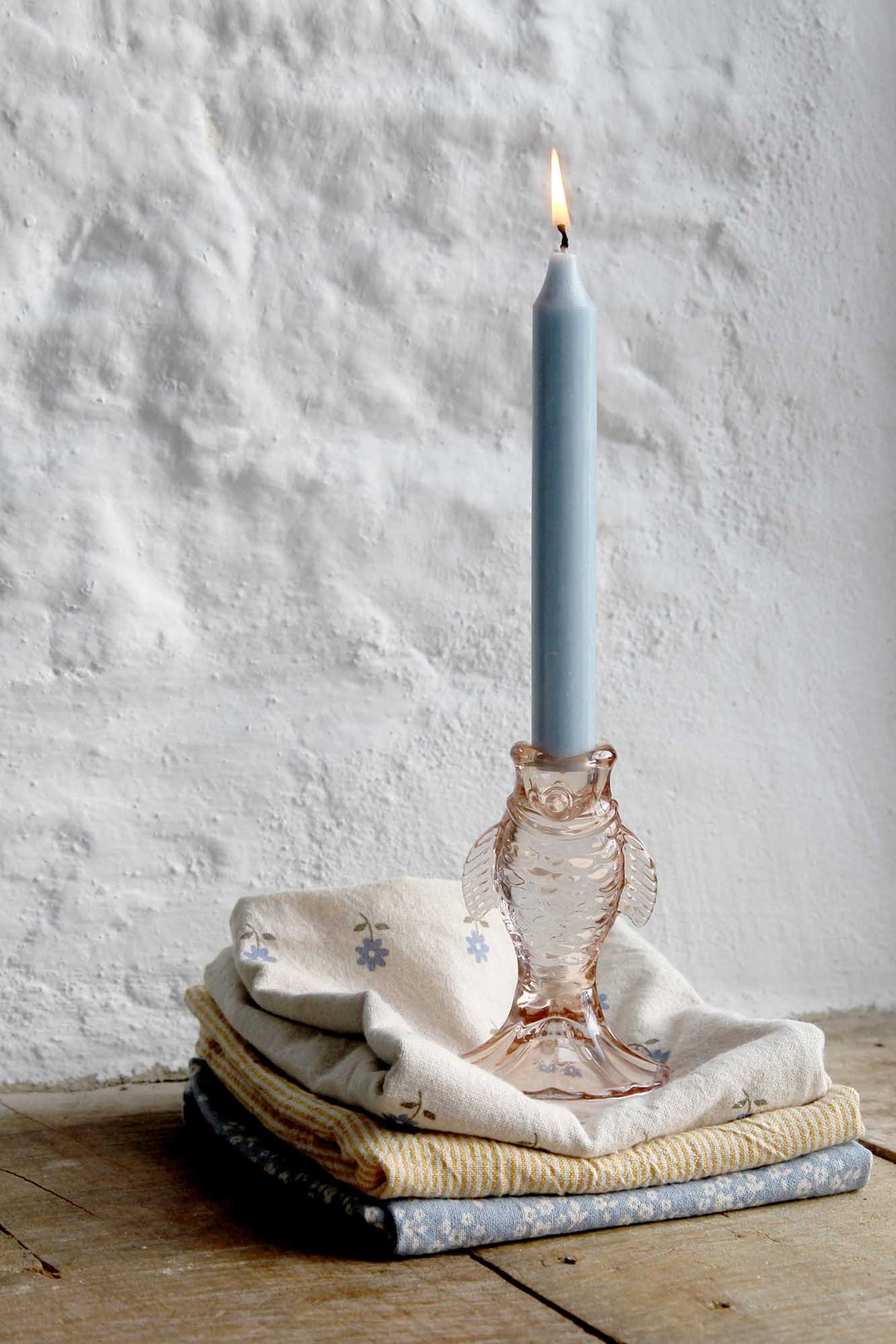 Dinner Candle Rustic 18cm / Light Blue