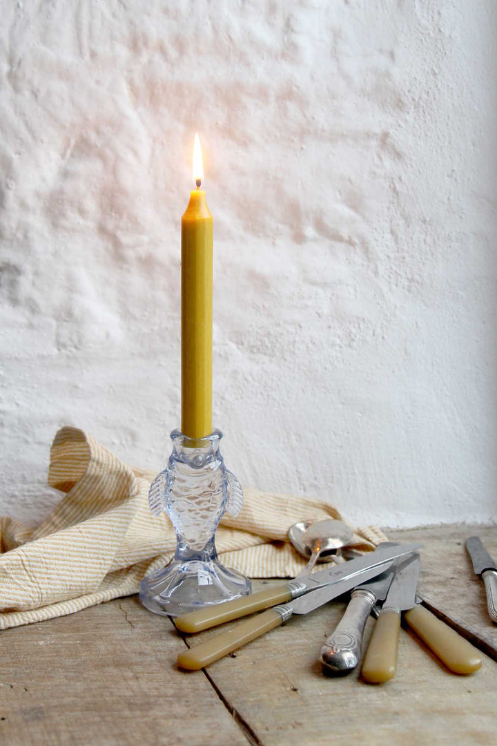 Dinner Candle Rustic 18cm / Yellow