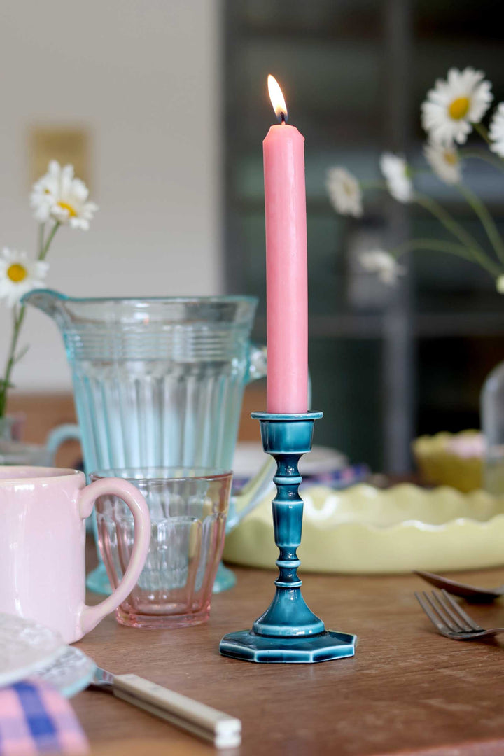 Enamel Candlestick 13cm / Blue