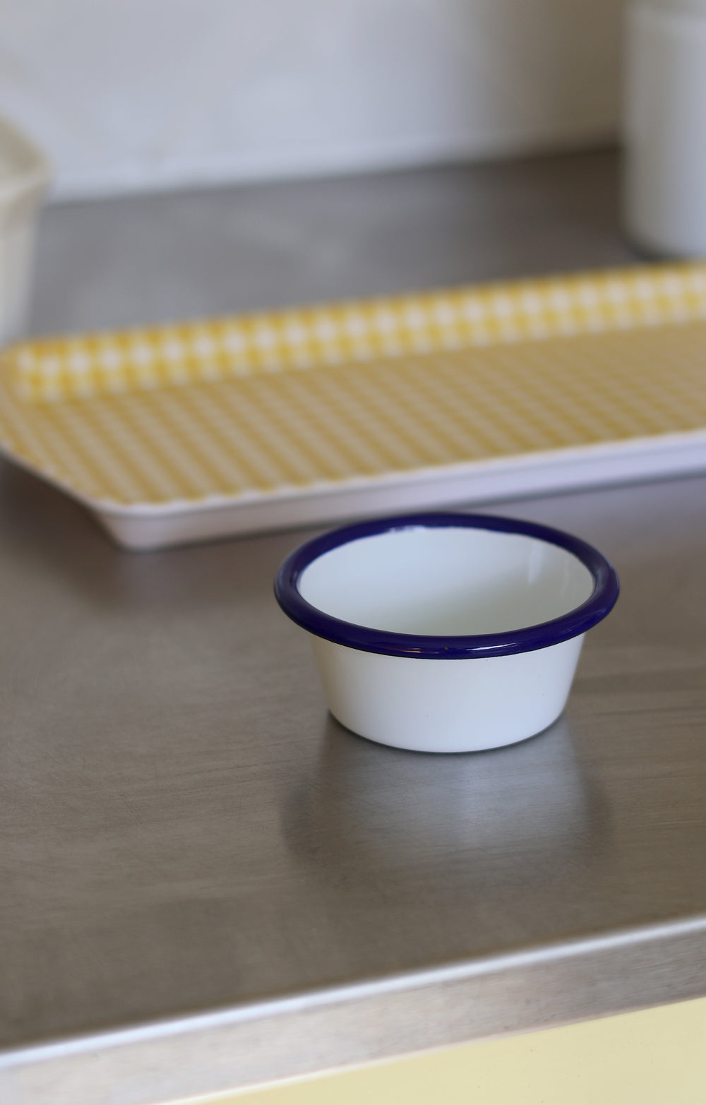 Enamelware Blue and White Ramekin