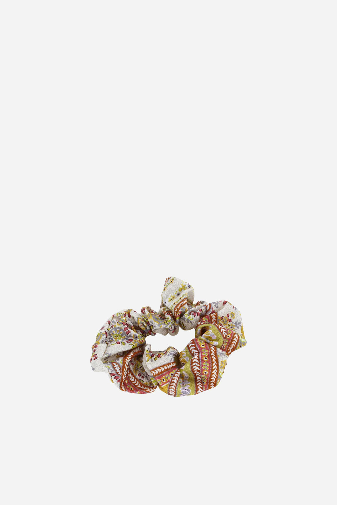 floral scrunchie on white backround