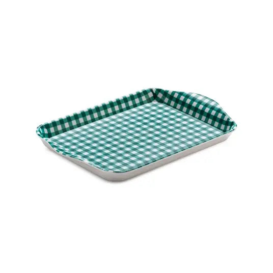 Mini Gingham Tray / Forest Green