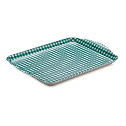 Small Gingham Tray / Forest Green