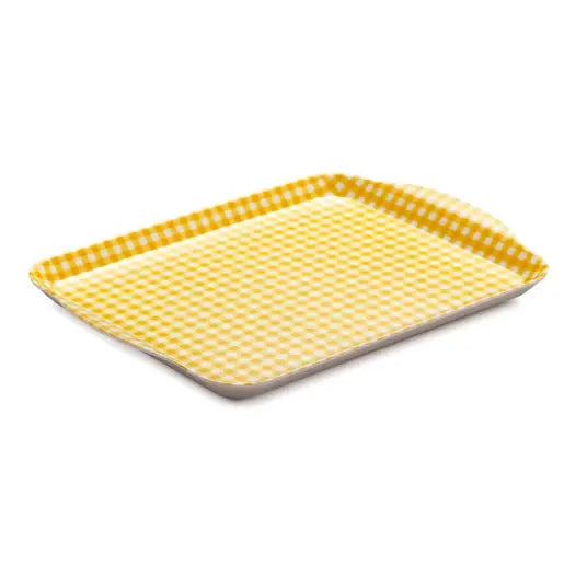 Small Gingham Tray / Mustard