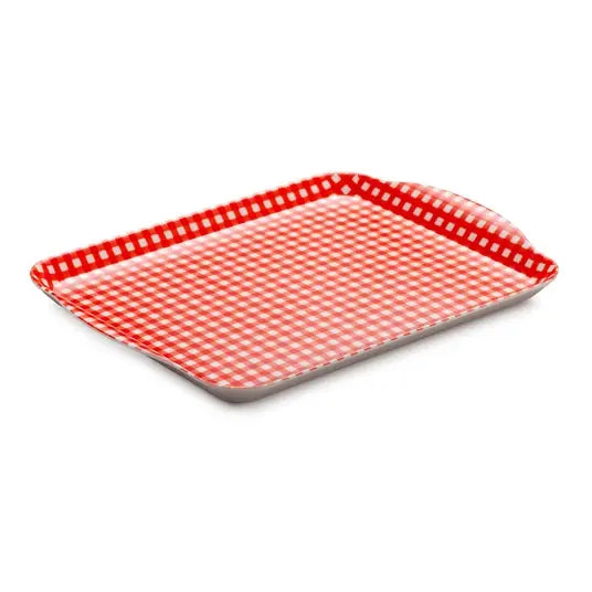 Small Gingham Tray / Red