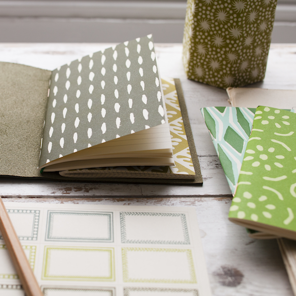 Three Assorted Memo Books for Pocket Folio Green