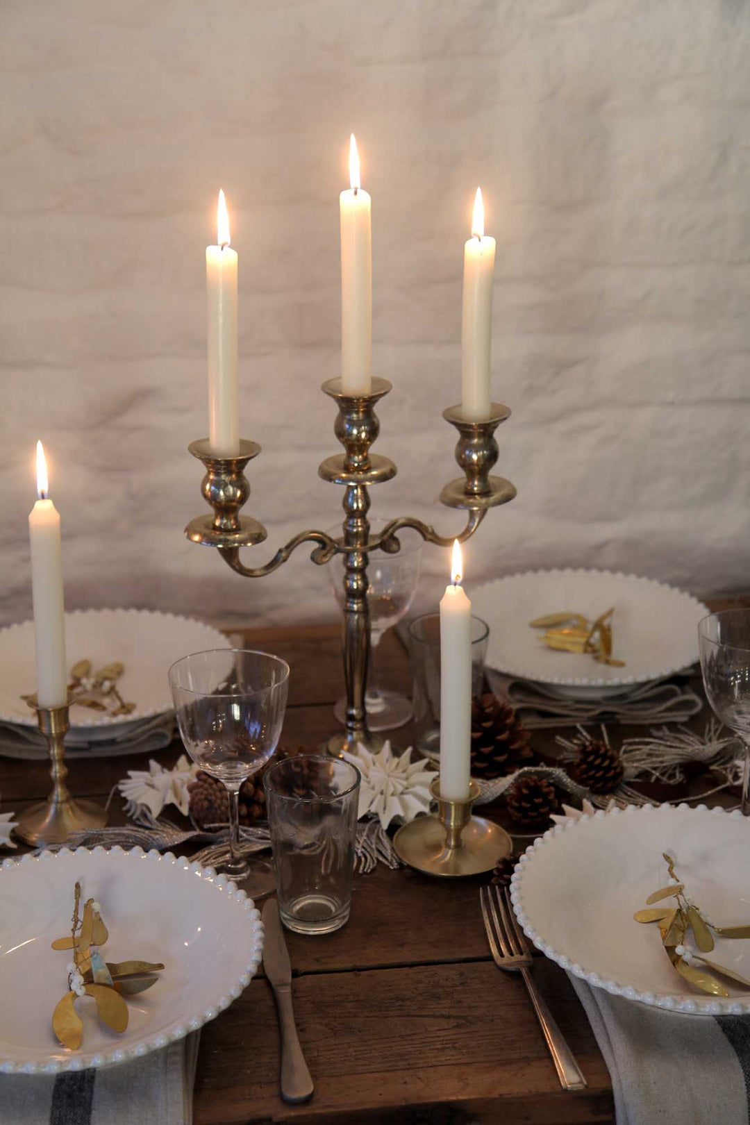 Gold Metal 3-Branch Candelabra