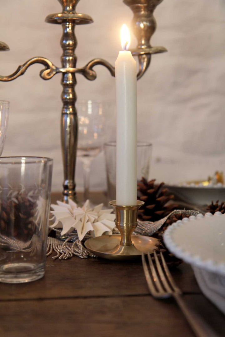 Candle Holder Dinner Brass Low