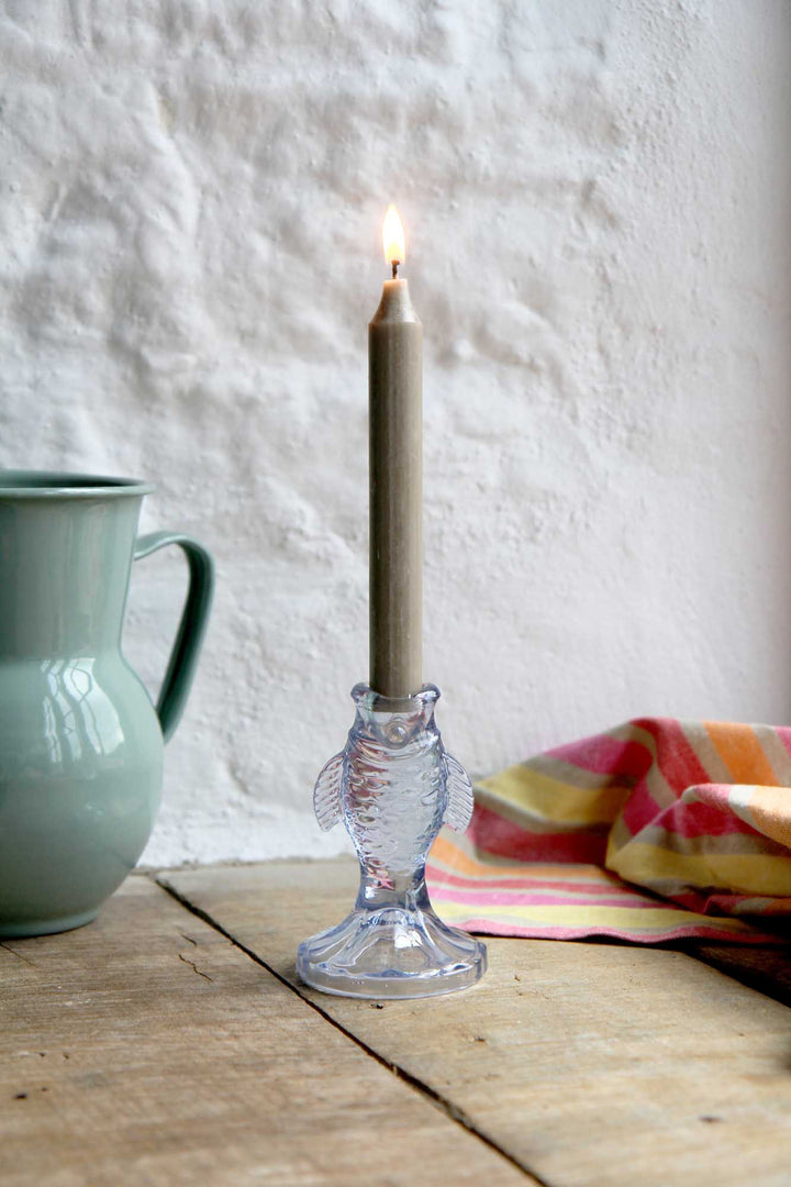 Dinner Candle Rustic Dia:2.2 H:18 / Linen Grey