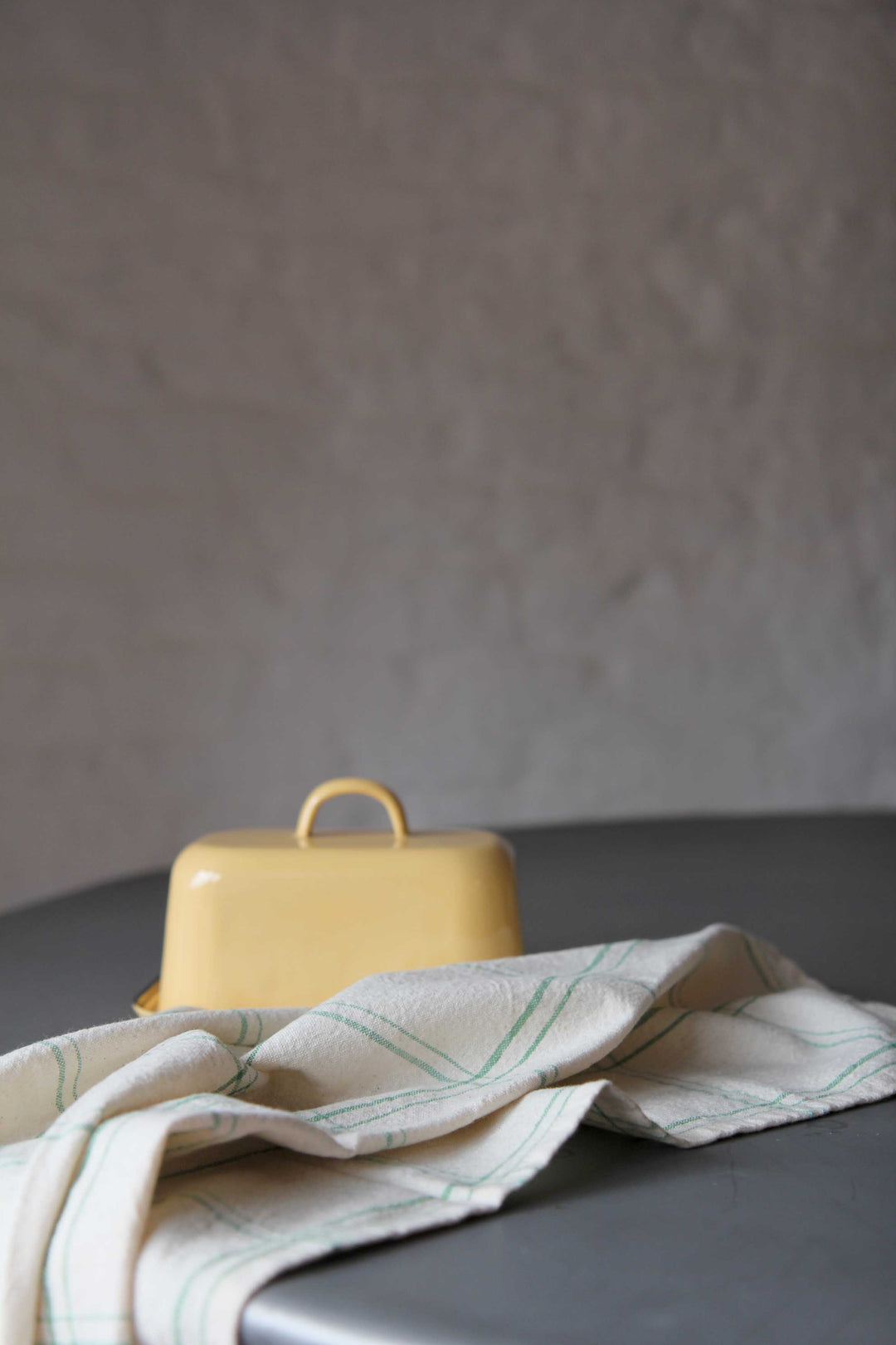 Tea Towel / Eskild Natural Green Fine Check