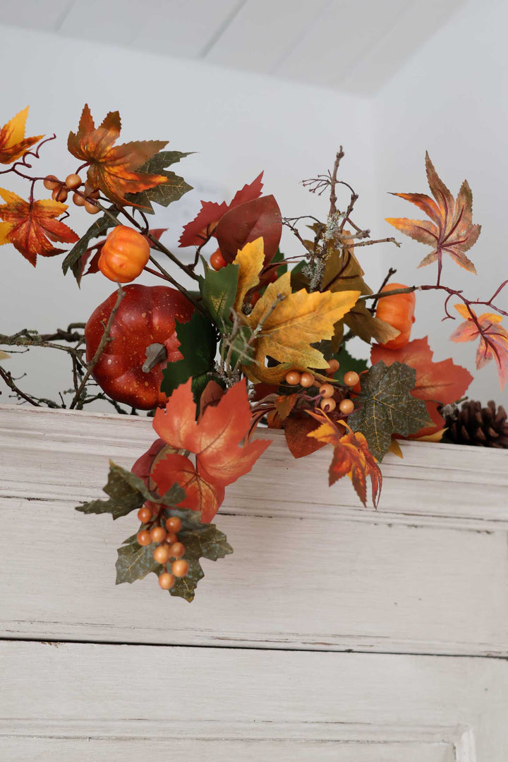 Mixed Pumpkin & Cone Garland 160cm