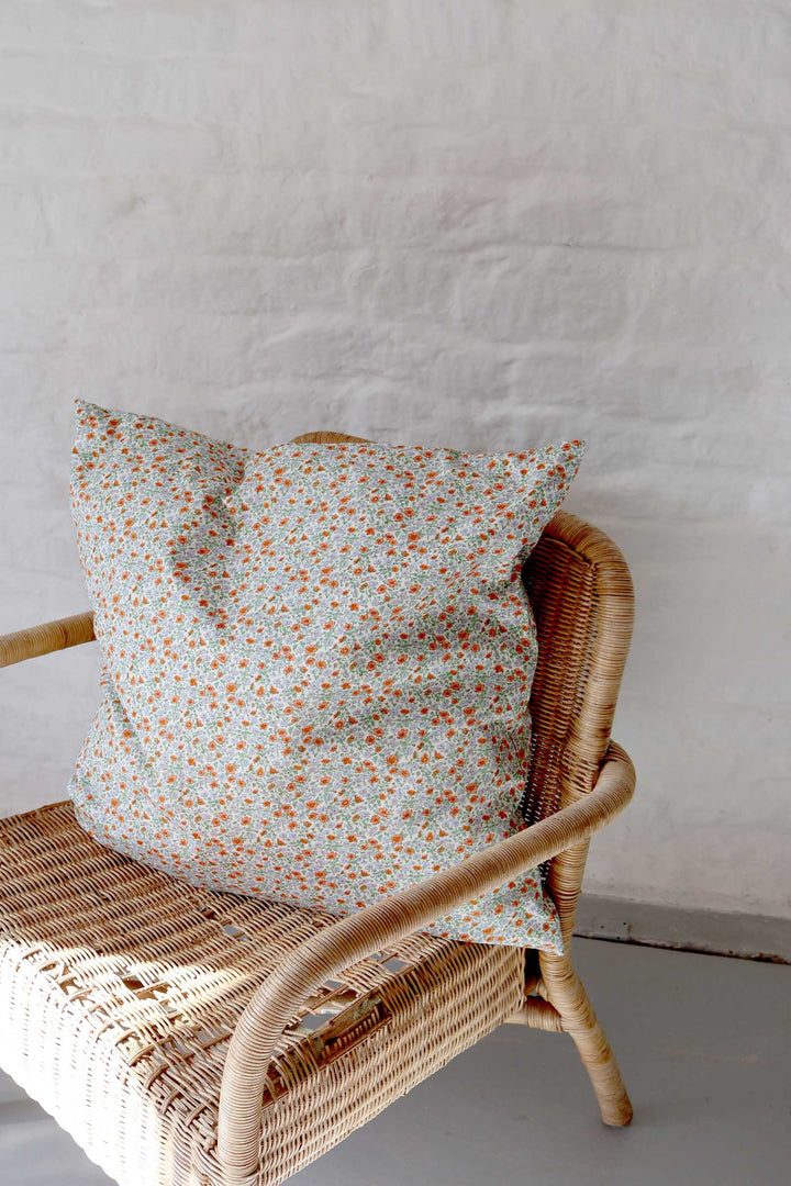 Cushion 60 x 60cm Light Blue Rust Ditsy Floral