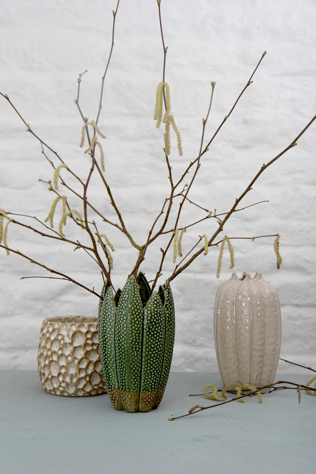 Green Ceramic Cacti Decorative Vase