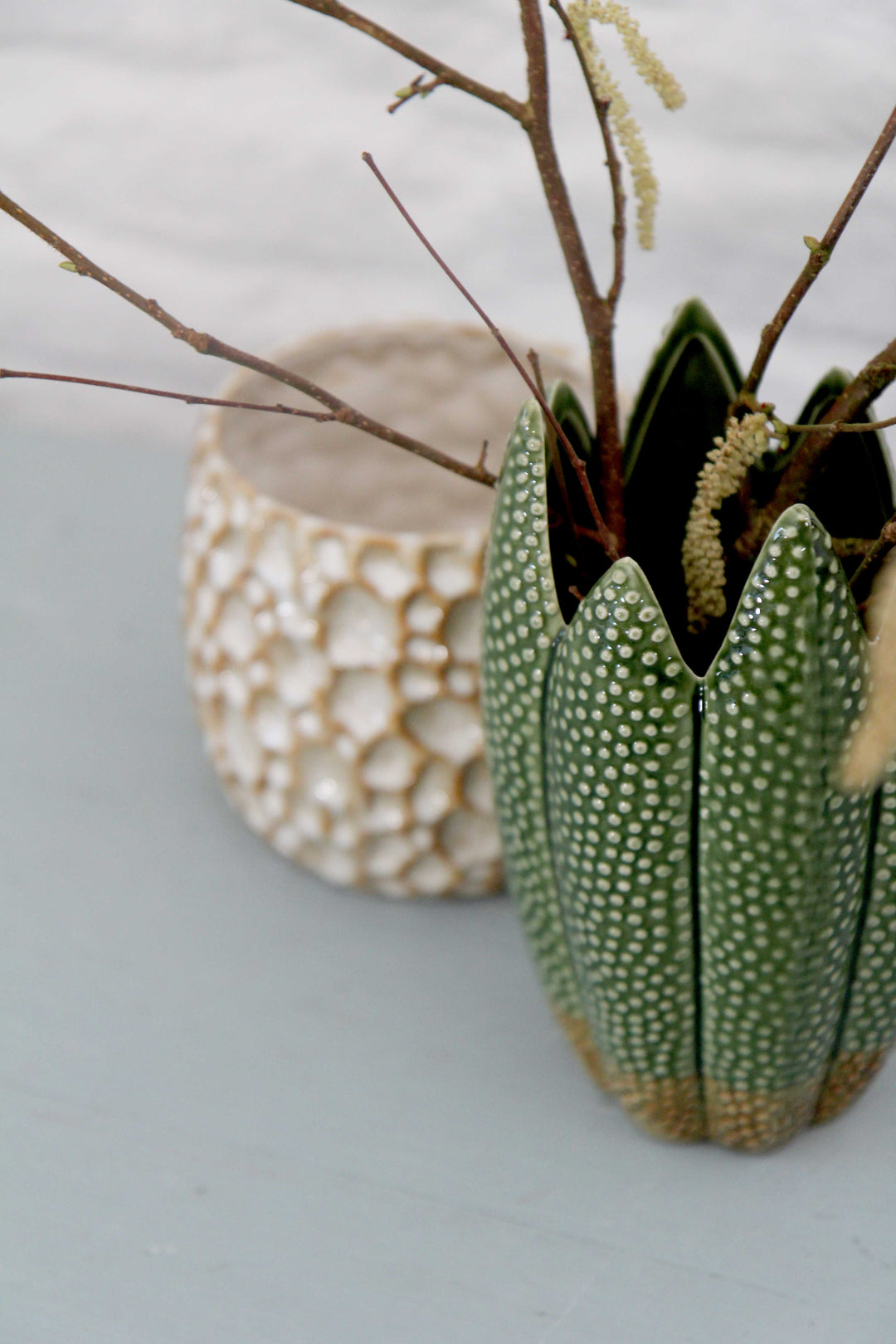 Green Ceramic Cacti Decorative Vase