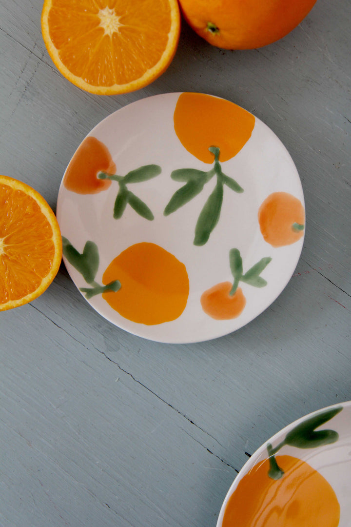 Clementine Stoneware Cake Plate