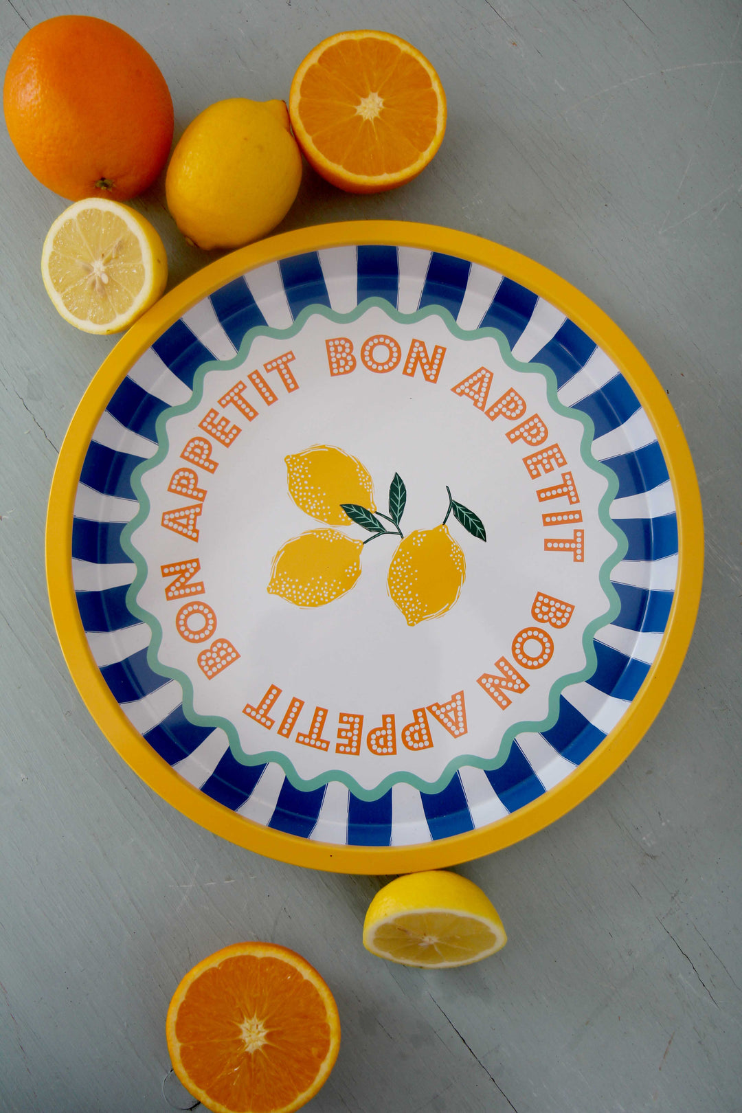 Bon Appetit Tin Tray / Lemon