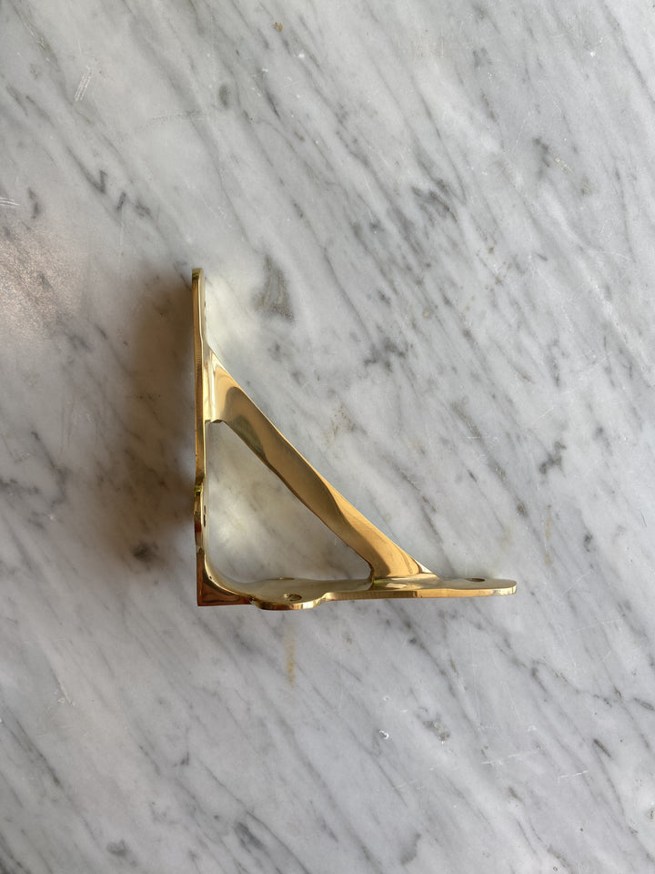 Polished Brass Bracket  5" x 5"
