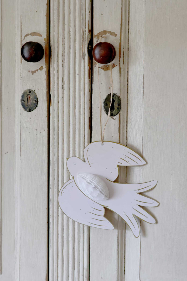 Hanging Dove Misteltoe / 3pk