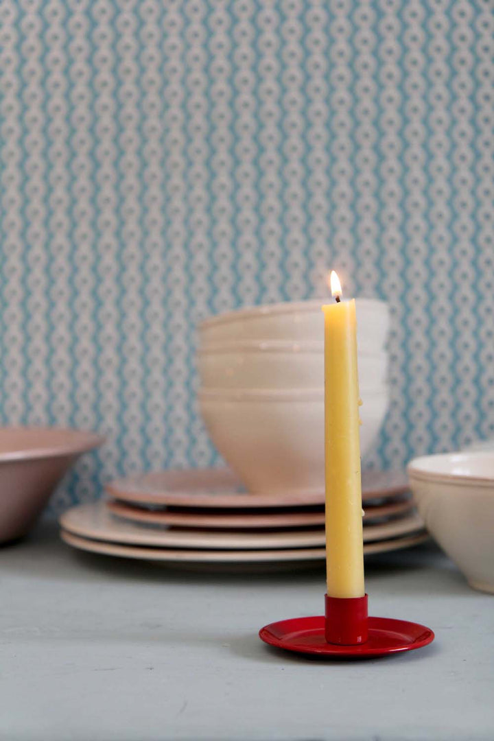 Red Enamel Dinner Candle Holder